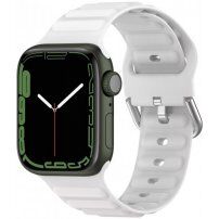 Silikonski pašček Ocean Ripple za Apple Watch 42mm / 41mm / 40mm / 38mm - bela