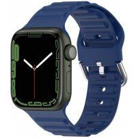 Silikonski pašček Ocean Ripple za Apple Watch Ultra 49mm / 46mm / 45mm / 44mm / 42mm - temno modra