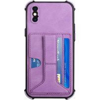 Ovitek z žepom za kartice in držalom za iPhone XS Max - vijolična