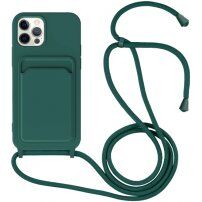 Silikonski ovitek z zanko in žepkom za kartice za iPhone 11 Pro - petrolejni