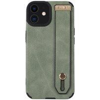Usnjeni ovitek z zanko za roko za iPhone 11 - olivno
