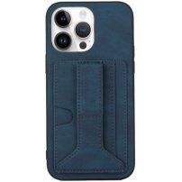 Ovitek z žepom za kartice in držalom za iPhone 14 Pro Max - modro
