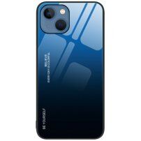 Pokrijte s steklenim hrbtom za iPhone 14 - modro-črna