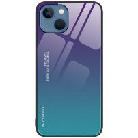 Pokrijte s steklenim hrbtom za iPhone 14 Plus - vijolično-azuren