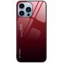 Pokrijte s steklenim hrbtom za iPhone 14 Pro Max - rdeča - črna