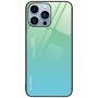 Pokrijte s steklenim hrbtom za iPhone 14 Pro Max - zeleno-azuren
