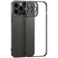 Prozorni ovitek s prevlečenim robom za iPhone 14 Plus - črna