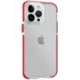 Prozorni ovitek z barvnim okvirjem iz mehke plastike za iPhone 14 Pro - rdeče