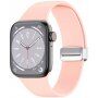 Silikonski pašček s kovinsko magnetno zaponko za Apple Watch 42mm / 41mm / 40mm / 38mm - roza