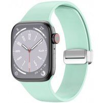 Silikonski pašček s kovinsko magnetno zaponko za Apple Watch Ultra 49mm / 46mm / 45mm / 44mm / 42mm - mentol