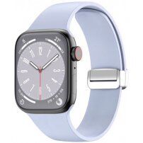 Silikonski pašček s kovinsko magnetno zaponko za Apple Watch Ultra 49mm / 46mm / 45mm / 44mm / 42mm - svetlo modra