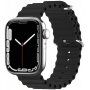 Silikonski oceanski pasek za Apple Watch Ultra 49mm / 46mm / 45mm / 44mm / 42mm - črn