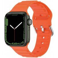 Silikonski pašček Ocean Ripple za Apple Watch Ultra 49mm / 46mm / 45mm / 44mm / 42mm - oranžna