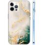 Sijajen marmorni ovitek za iPhone 12 / 12 Pro - bež-zelen
