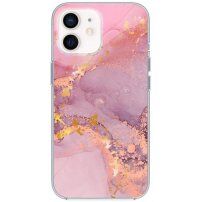 Sijajen marmorni ovitek za iPhone 12 / 12 Pro - roza-vijoličen