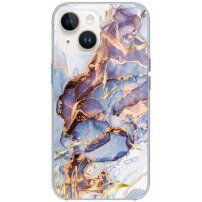 Sijajen marmorni ovitek za iPhone 13 - modro