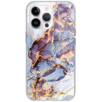 Sijajen marmorni ovitek za iPhone 14 Pro Max - modro