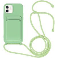 Silikonski ovitek z zanko in žepkom za kartice za iPhone 11 - zelena
