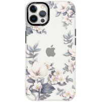 Sijajen prozorni ovitek z motivom za iPhone 12 Pro Max - cvetovi magnolije