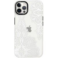 Sijajen prozorni ovitek z motivom za iPhone 12 Pro Max - čipka
