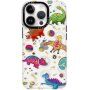 Sijajen prozorni ovitek z motivom za iPhone 13 Pro - dinozavri