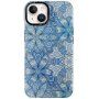 Sijajen ovitek z motivom za iPhone 14 Plus - modre mandale