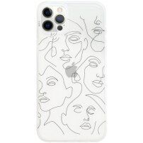 Mat prozoren ovitek z abstraktnim motivom za iPhone 12 Pro Max - jasno