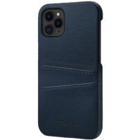 Usnjen ovitek z žepom za kartice za iPhone 11 Pro - modro