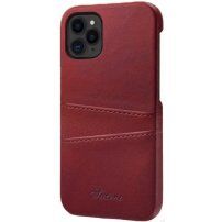 Usnjen ovitek z žepom za kartice za iPhone 12 Pro Max - rdeče