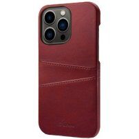 Usnjen ovitek z žepom za kartice za iPhone 13 Pro Max - rdeče