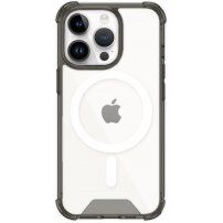 Prozoren ovitek z barvnim okvirjem in MagSafe za iPhone 14 Pro Max - siva