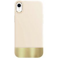 Zaščitni ovitek s kovino prevlečenim dnom za iPhone XR - bež