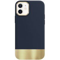 Zaščitni ovitek s kovino prevlečenim dnom za iPhone 12 / 12 Pro - modro