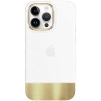 Zaščitni ovitek s kovino prevlečenim dnom za iPhone 13 Pro Max - bela