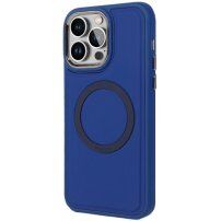 Odporen silikonski ovitek z MagSafe za iPhone 14 Pro Max - modro
