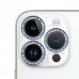 Kaljeno steklo s kamenčki za zaščito leč zadnjega fotoaparata za iPhone 14 Pro / 14 Pro Max - modro