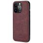 DG.MING 2v1 snemljiv flip etui za iPhone 14 Pro Max - bordo