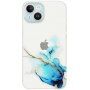 Prozoren ovitek z vzorcem marmorja za iPhone 14 Plus - modro
