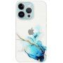 Prozoren ovitek z vzorcem marmorja za iPhone 14 Pro - modro