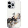 Prozoren ovitek z vzorcem marmorja za iPhone 14 Pro - siva
