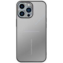 R-Just aluminijast zaščitni etui z zaščito leč fotoaparata za iPhone 13 Pro - srebro
