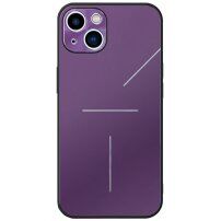 R-Just aluminijast ovitek z zaščito leč fotoaparata za iPhone 14 Plus - vijolična
