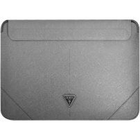 Guess Saffiano Triangle Metal Logo ovitek za iPad Pro 12,9" / MacBook do 14" - srebro