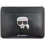 Karl Lagerfeld Head Embossed usnjen ovitek za iPad Pro 12,9" / MacBook do 14" - črna