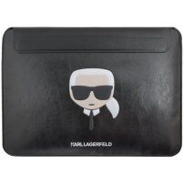 Karl Lagerfeld Head Embossed usnjen ovitek za iPad Pro 12,9" / MacBook do 14" - črna