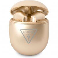 Guess True Wireless Triangle Logo brezžične slušalke za Apple naprava - zlato