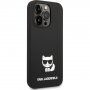Karl Lagerfeld Choupette silikonski ovitek za iPhone 14 Pro - črna