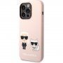 Karl Lagerfeld Karl and Choupette silikonski etui z MagSafe za iPhone 14 Pro Max - roza
