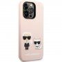 Karl Lagerfeld Karl and Choupette silikonski etui z MagSafe za iPhone 14 Pro Max - roza