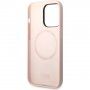 Karl Lagerfeld Karl and Choupette silikonski etui z MagSafe za iPhone 14 Pro Max - roza